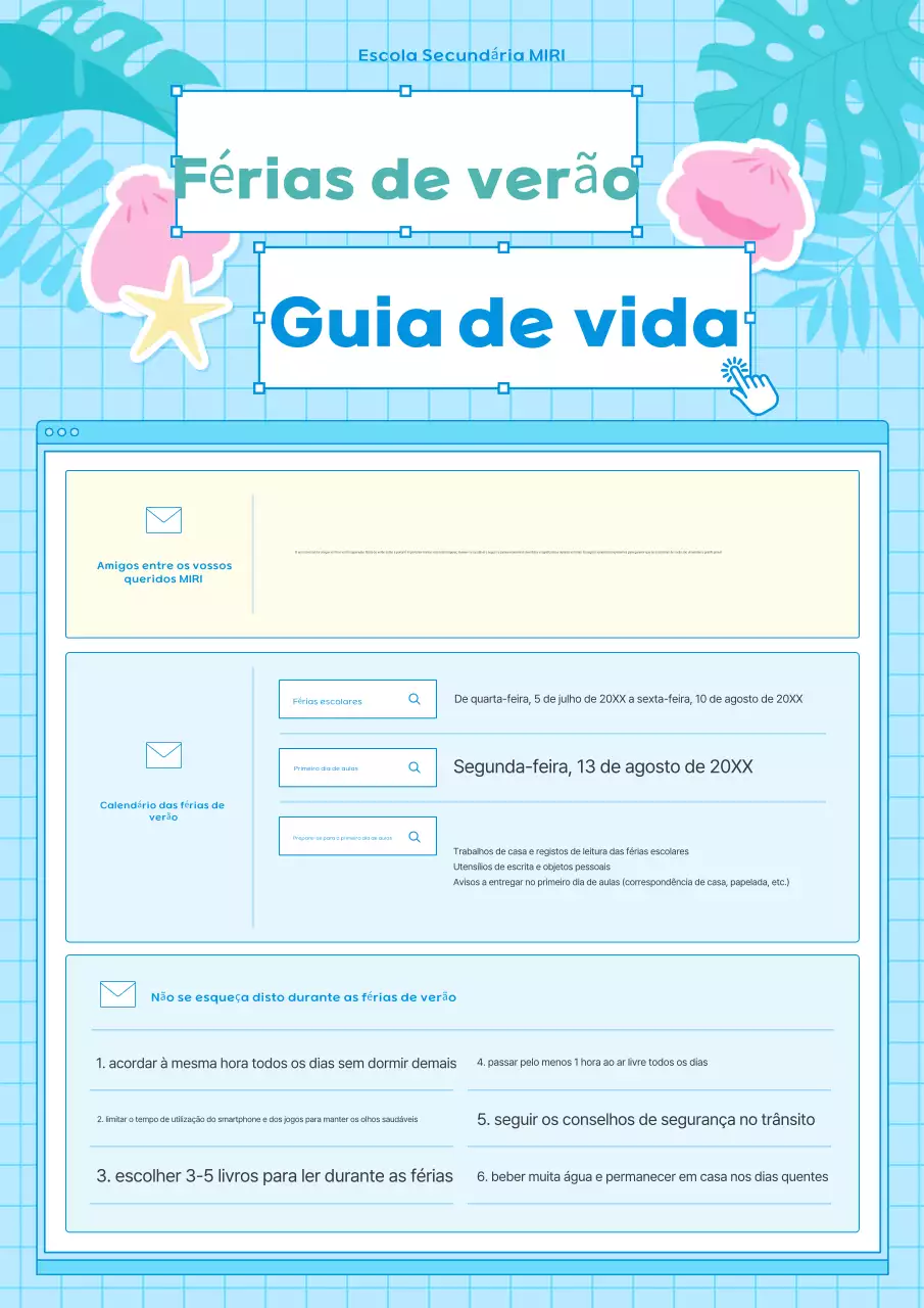 Guia de férias limpas Sky Blue