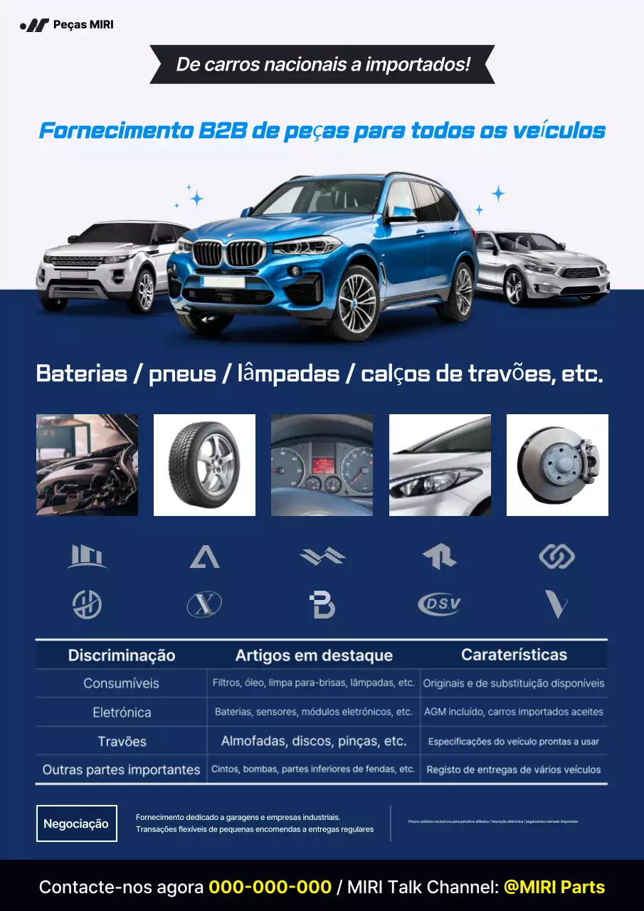 Anúncio de carro moderno azul