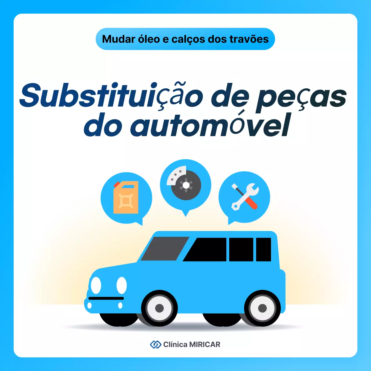 Anúncio de cuidados com o carro moderno azul-celeste