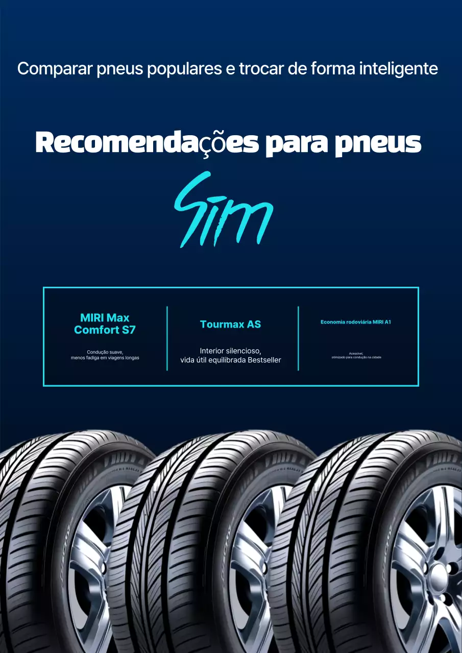 Promoção de recomendação de pneus azuis limpos e azuis celestes