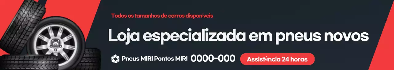 Anúncio de pneu moderno vermelho