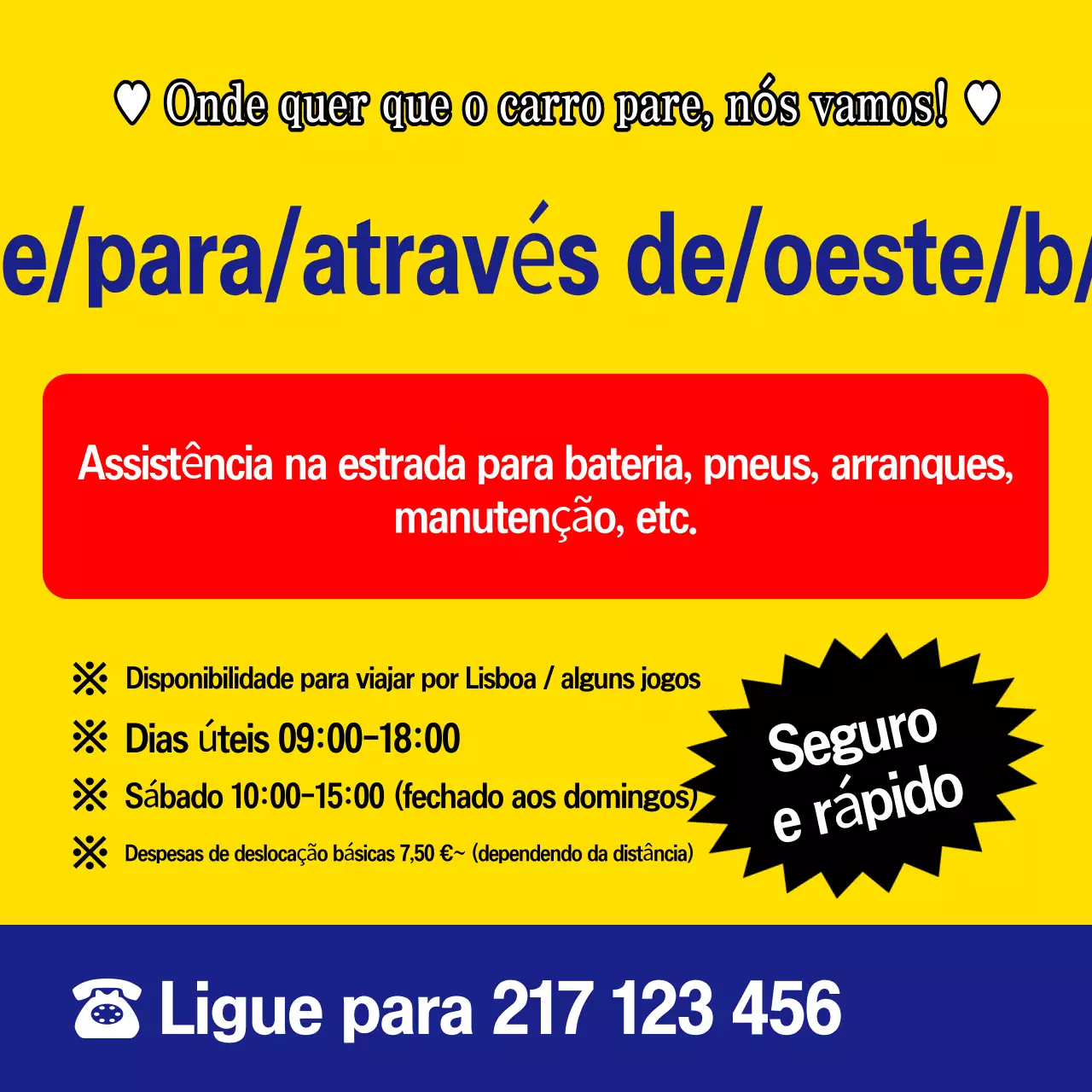Anúncio de Manutenção Básica de Veículos Amarelos