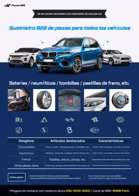 Anuncio de coche moderno azul