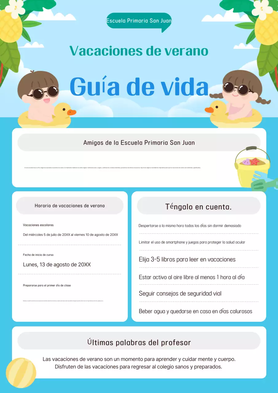 Guía de vacaciones de verano para bebés de Sky Blue