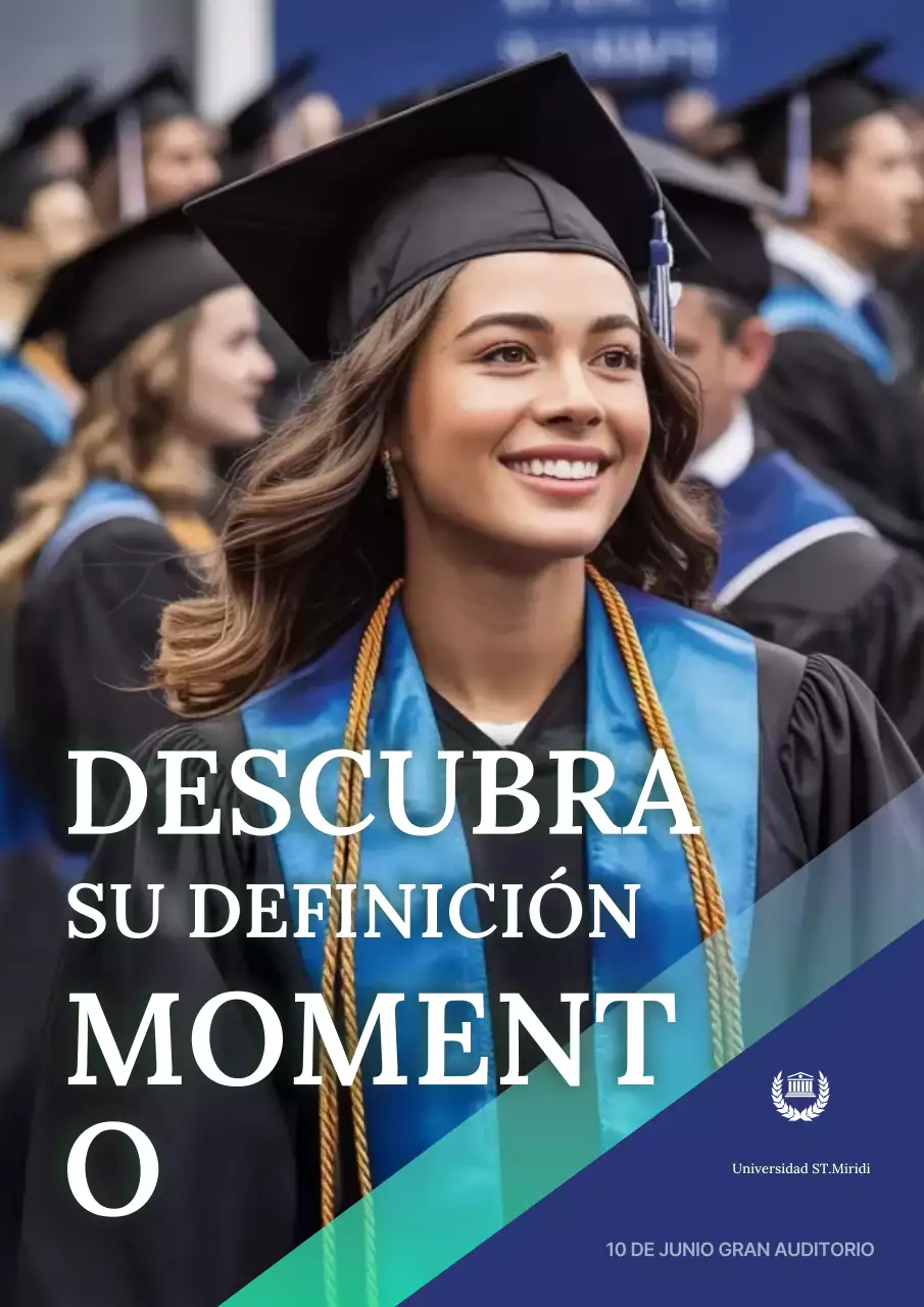 Invitación de graduación moderna azul