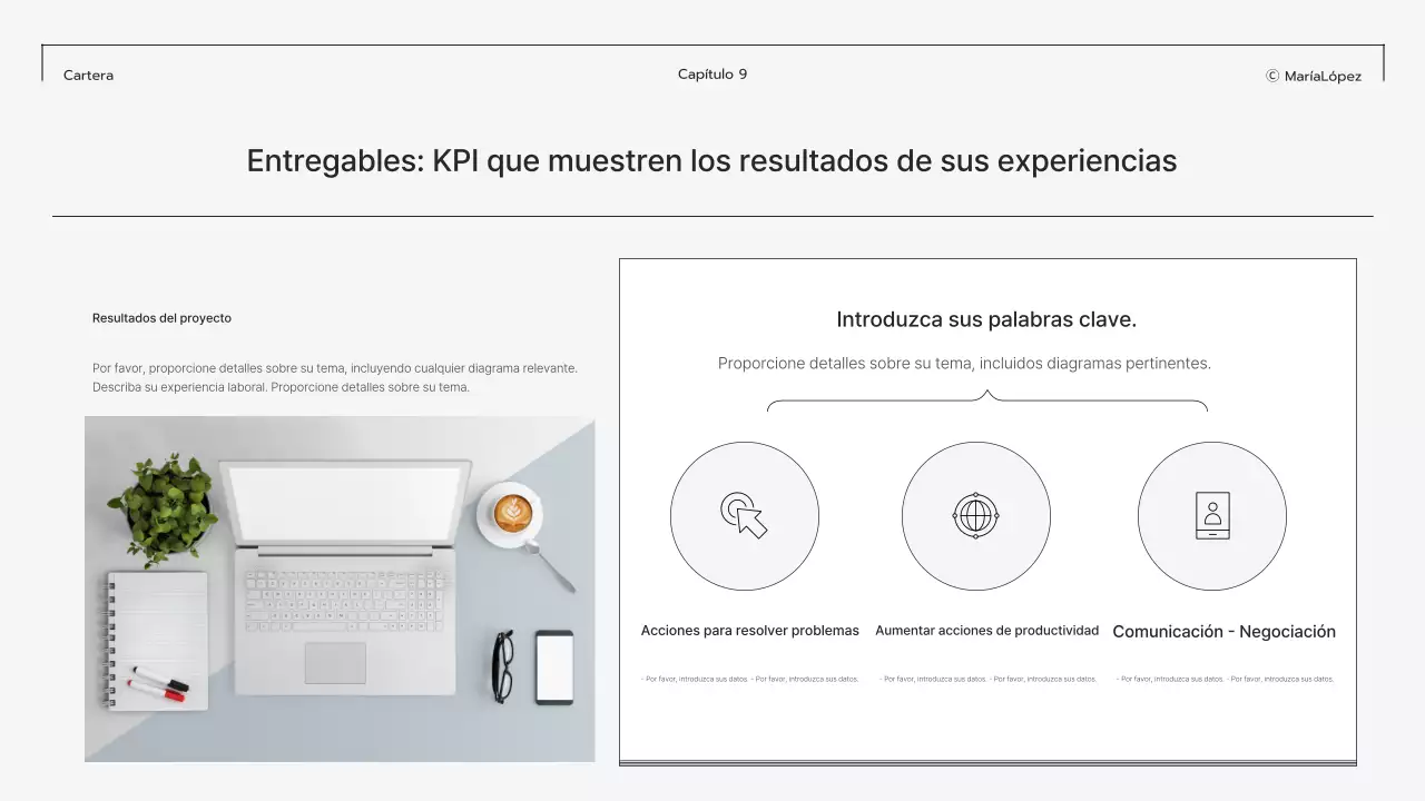 Papelería de portafolios moderna gris