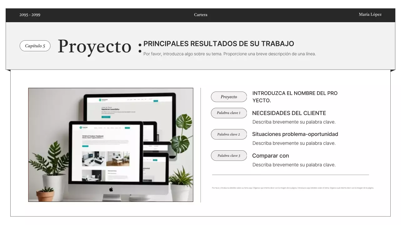 Entrega de información de portafolio minimalista en blanco y negro