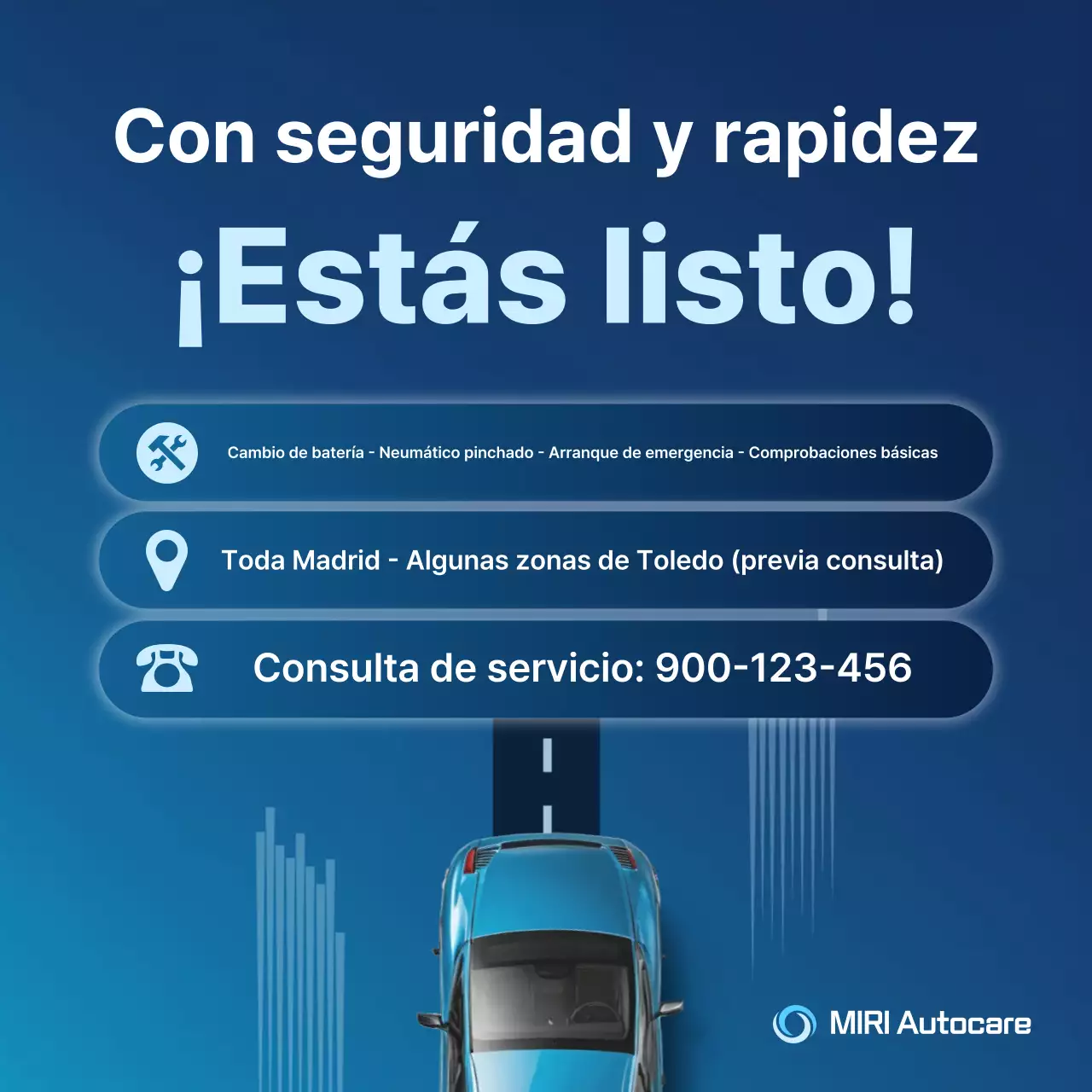 Guía de servicio de Blue Modern Car