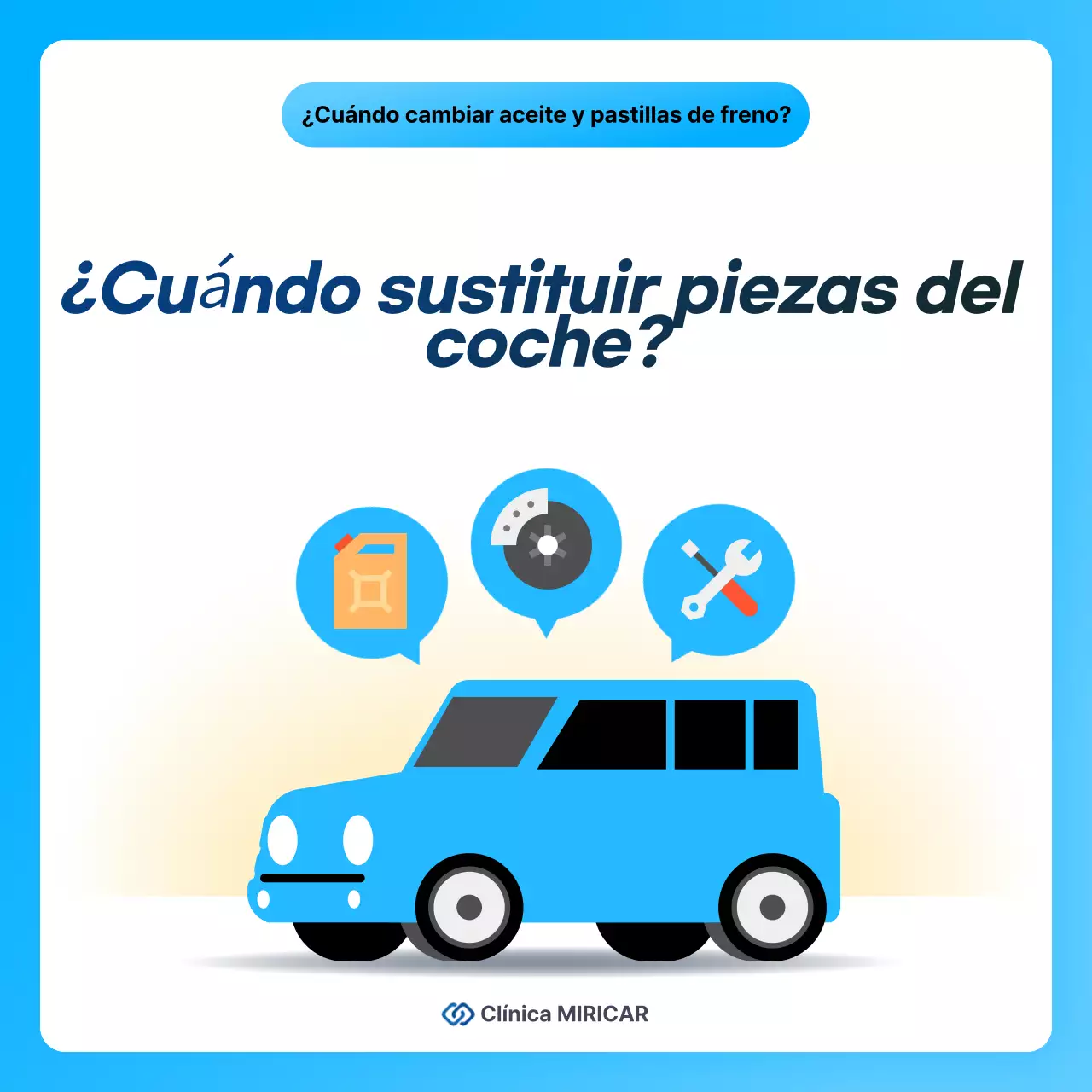 Anuncio de cuidado de autos modernos en azul cielo