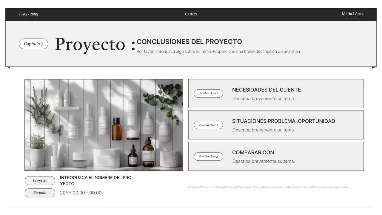 Entrega de información de portafolio minimalista en blanco y negro