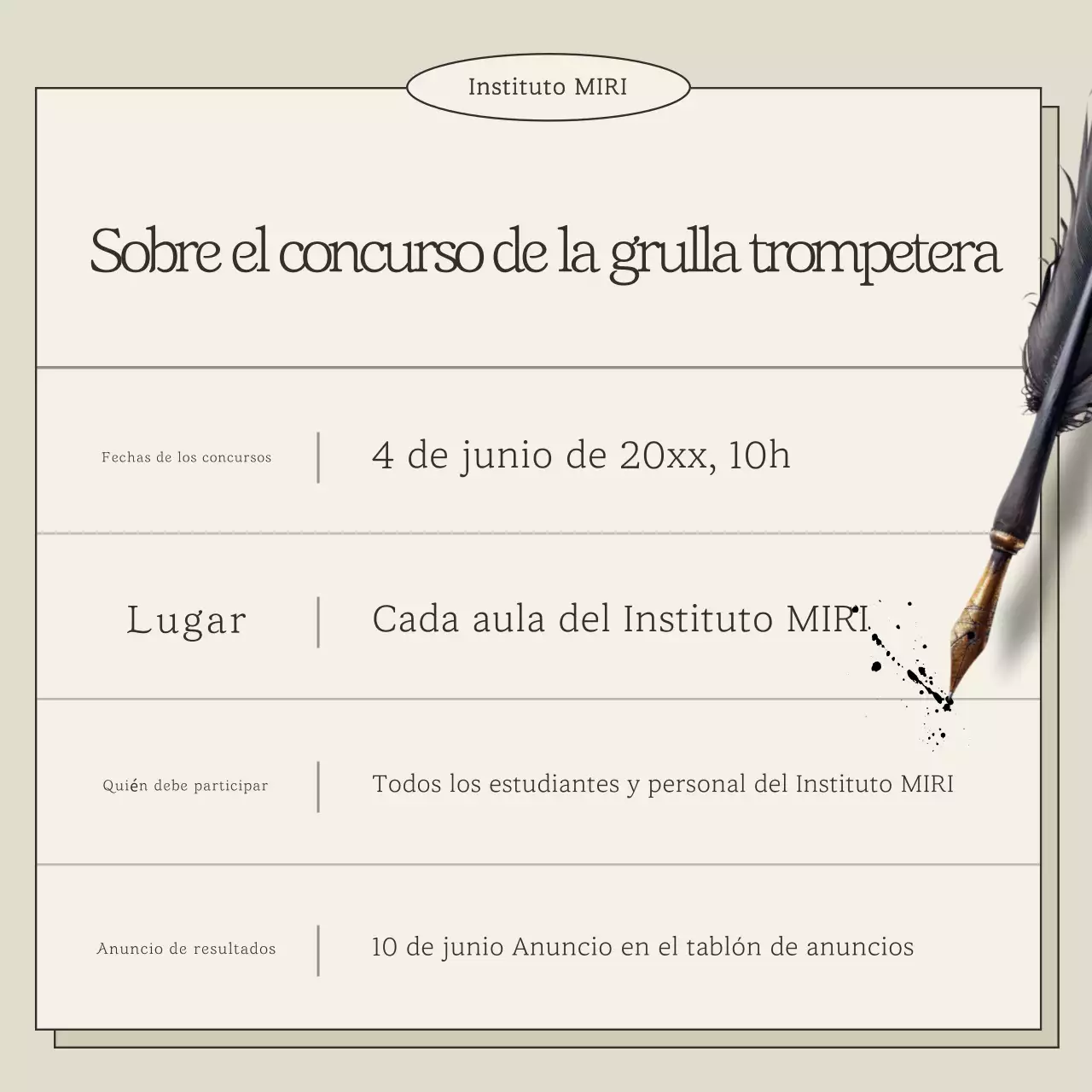 Concurso de lectura del Clásico Beige