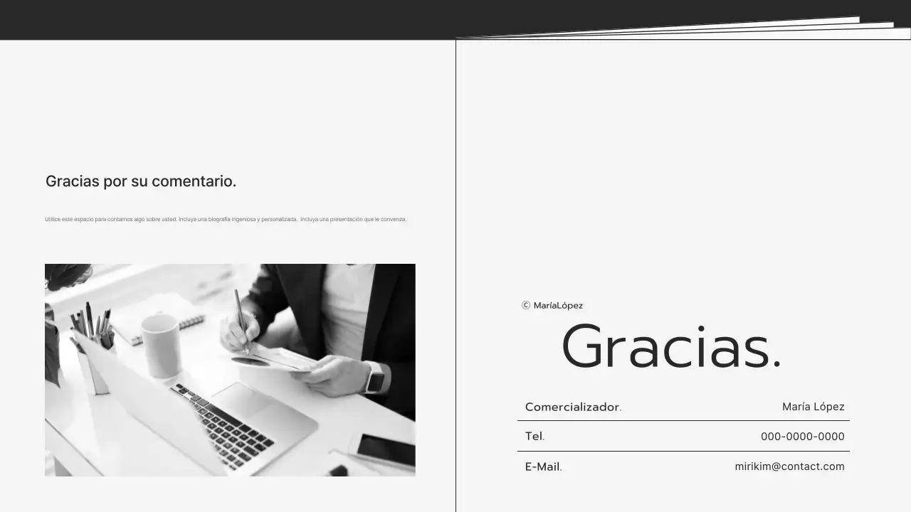 Papelería de portafolios moderna gris