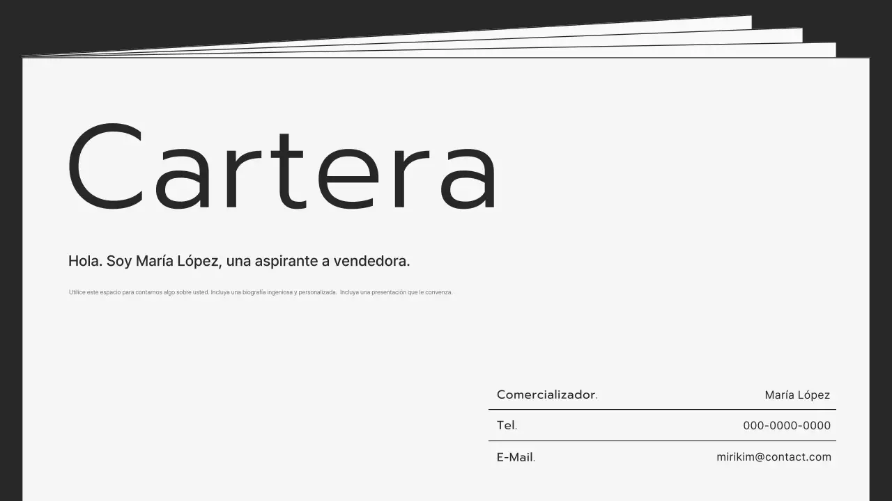 Papelería de portafolios moderna gris