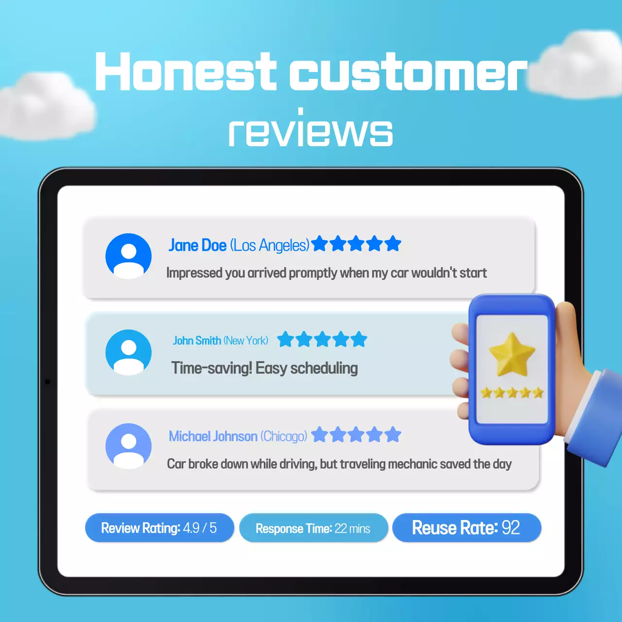 Promoção de serviço de carro simples azul celeste