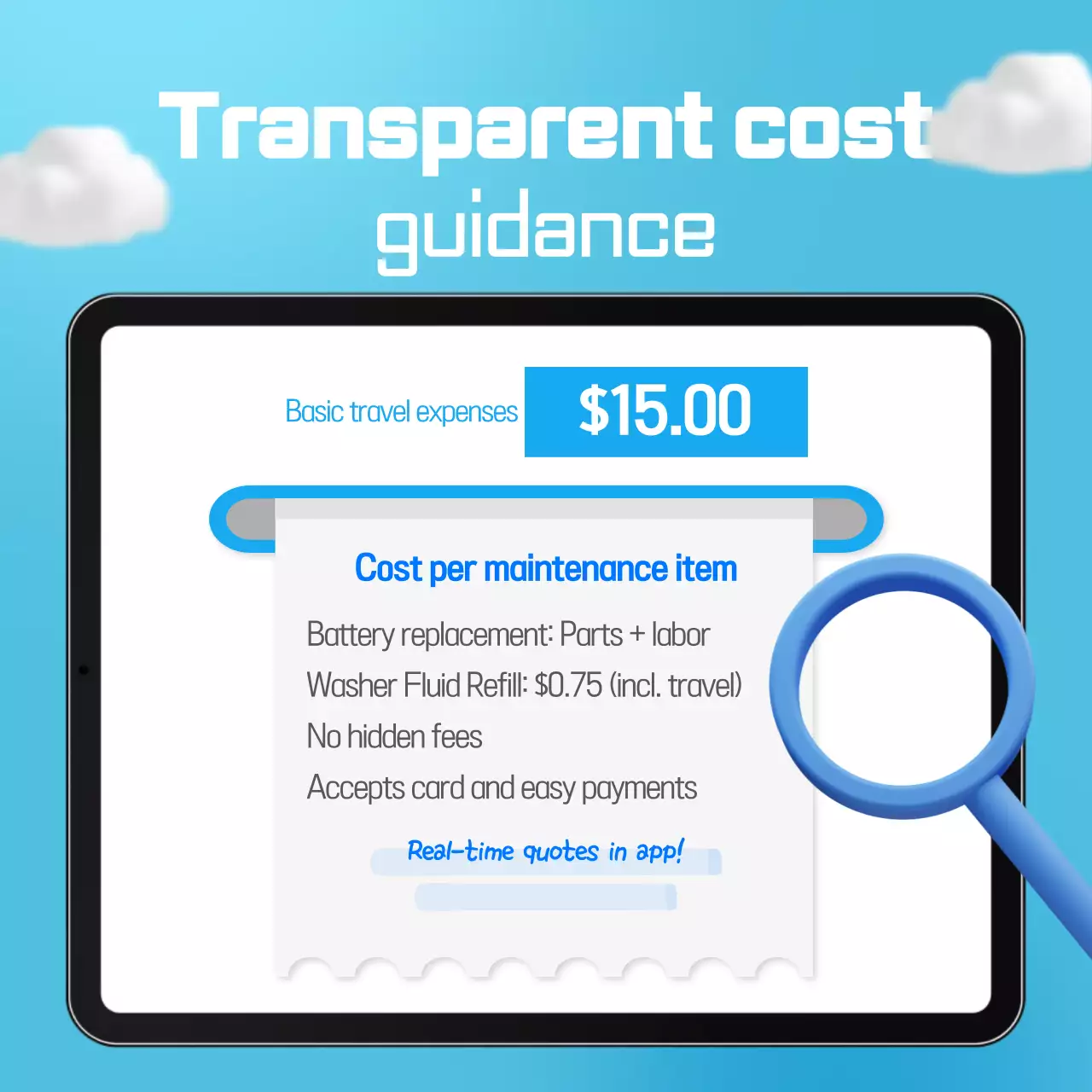 Promoção de serviço de carro simples azul celeste