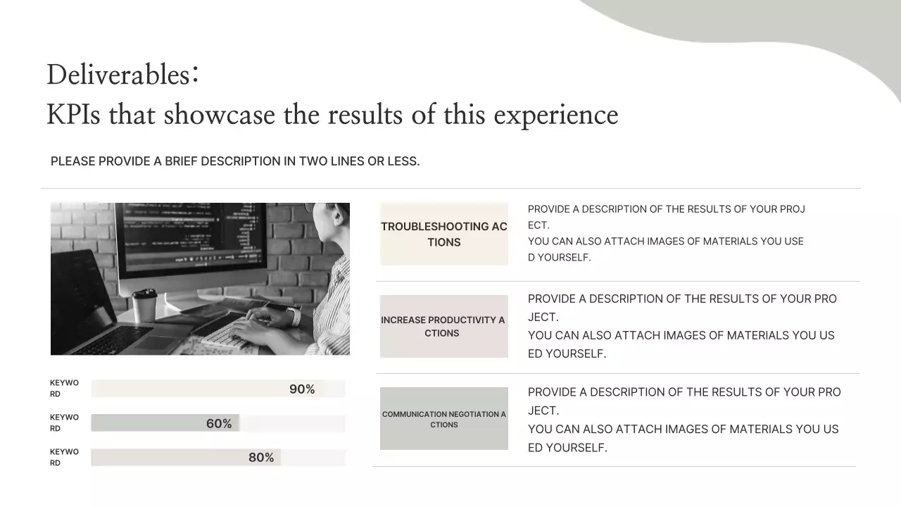 Informações sobre o portfólio minimalista bege