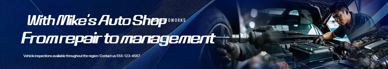 Anúncio de cuidados com o carro moderno azul