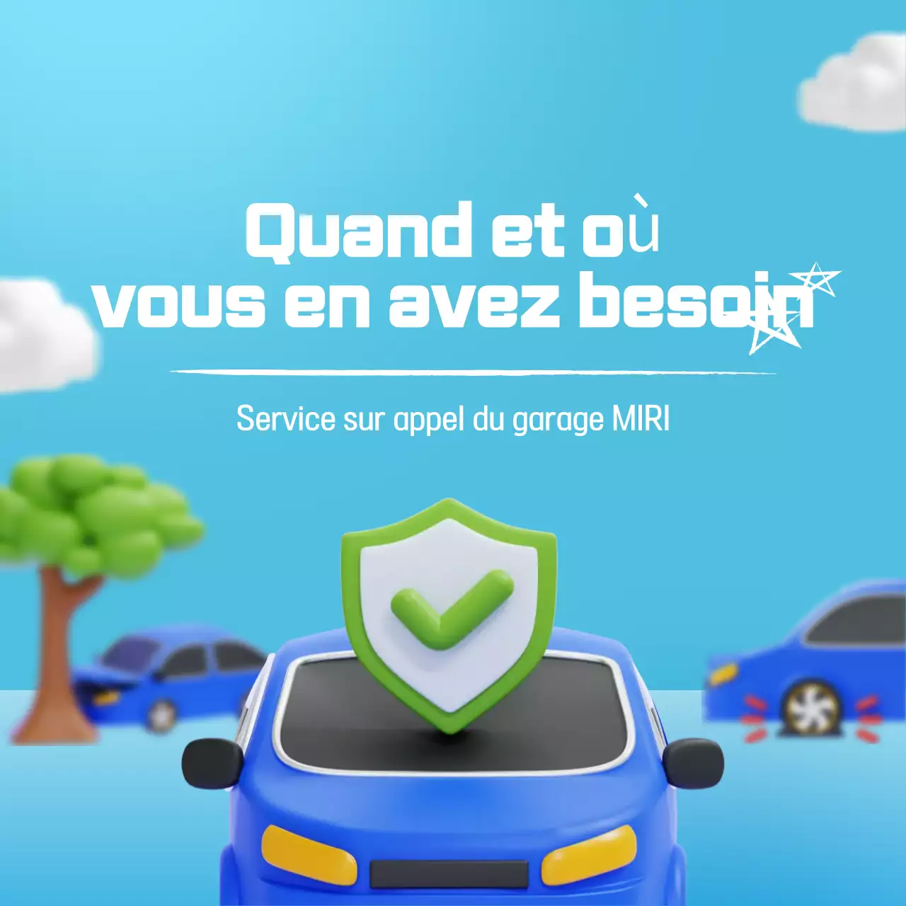Promotion du service de voiture simple Sky Blue