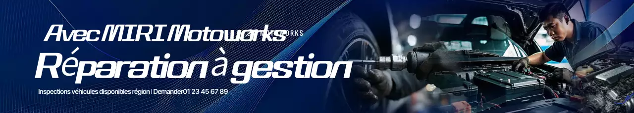 Publicité pour l'entretien des voitures modernes bleues