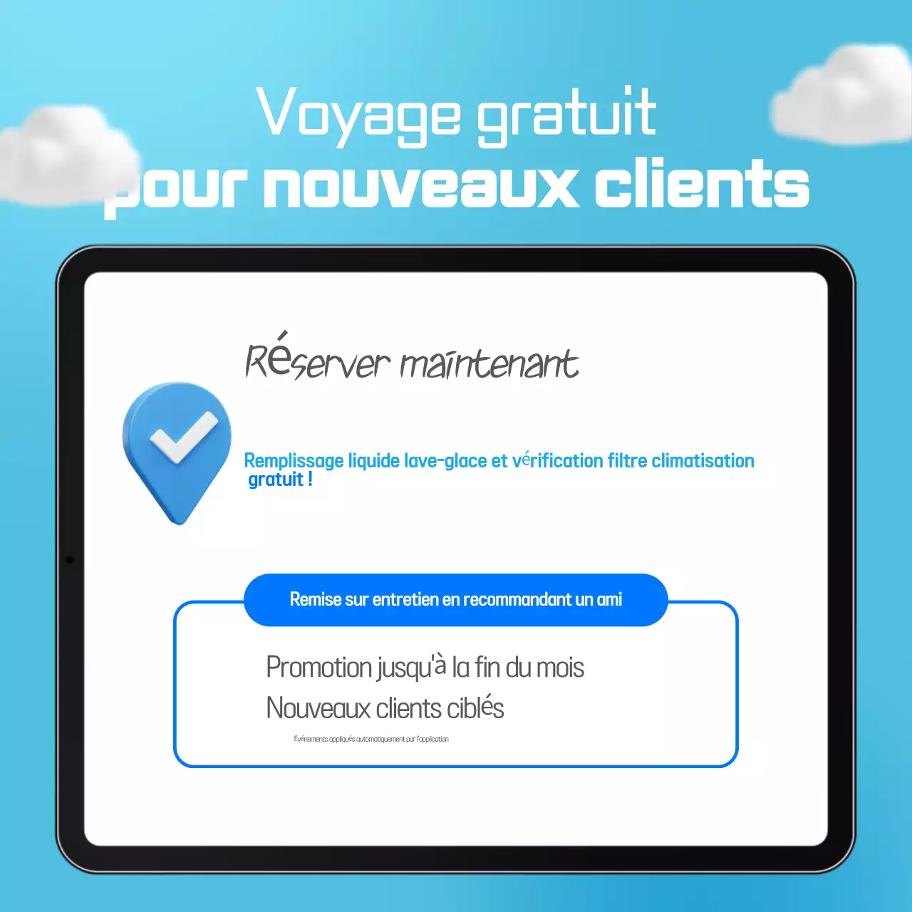 Promotion du service de voiture simple Sky Blue