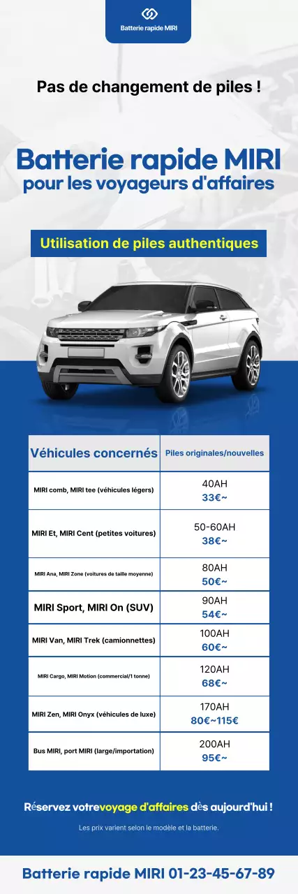 Publicité pour une voiture bleue moderne