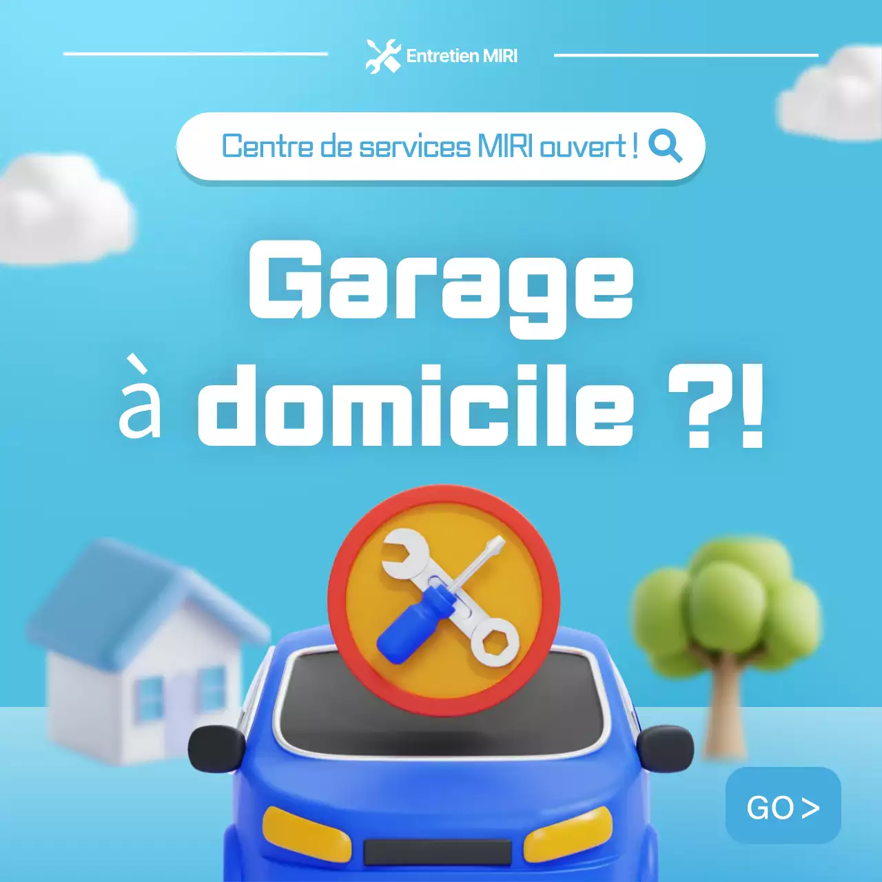 Promotion du service de voiture simple Sky Blue
