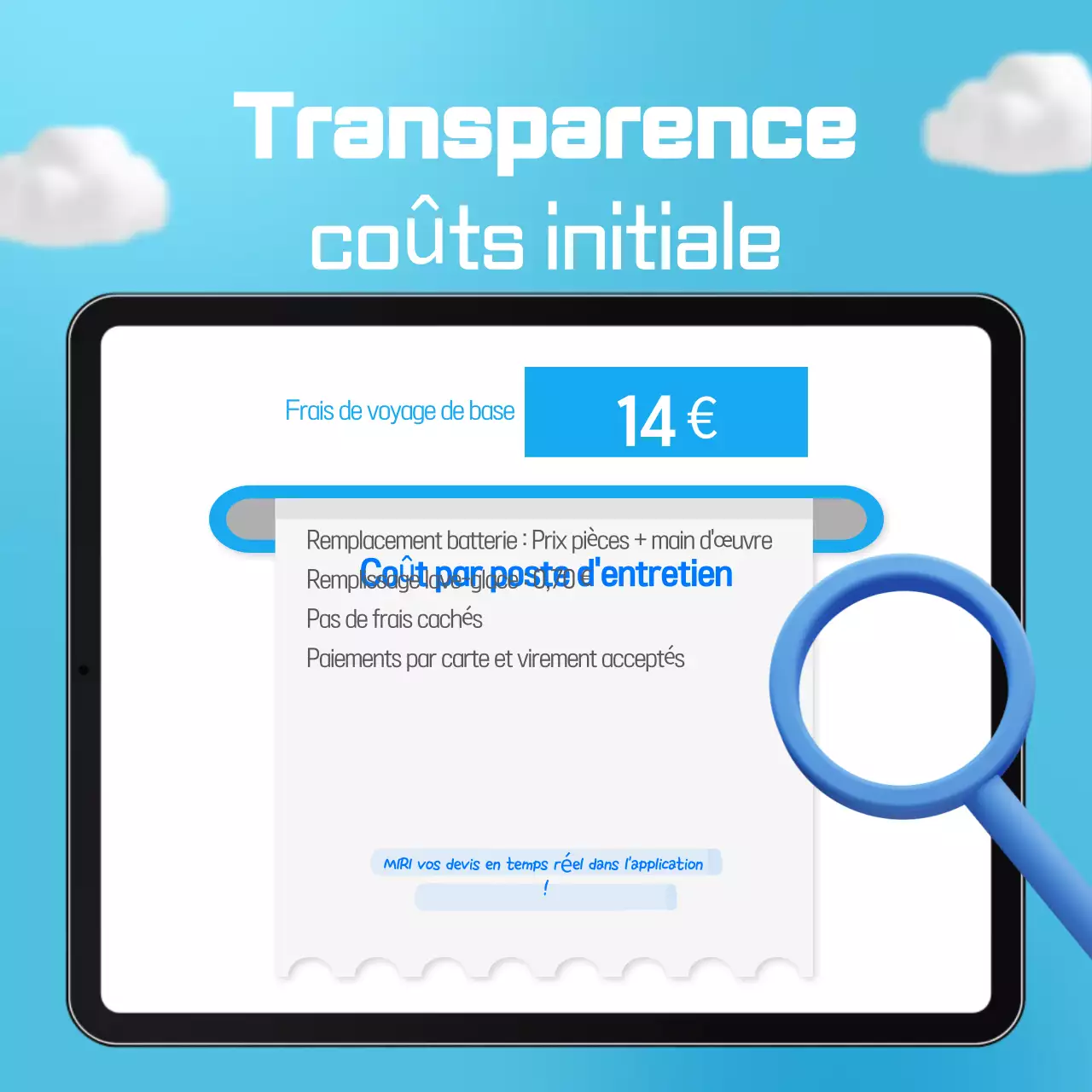 Promotion du service de voiture simple Sky Blue