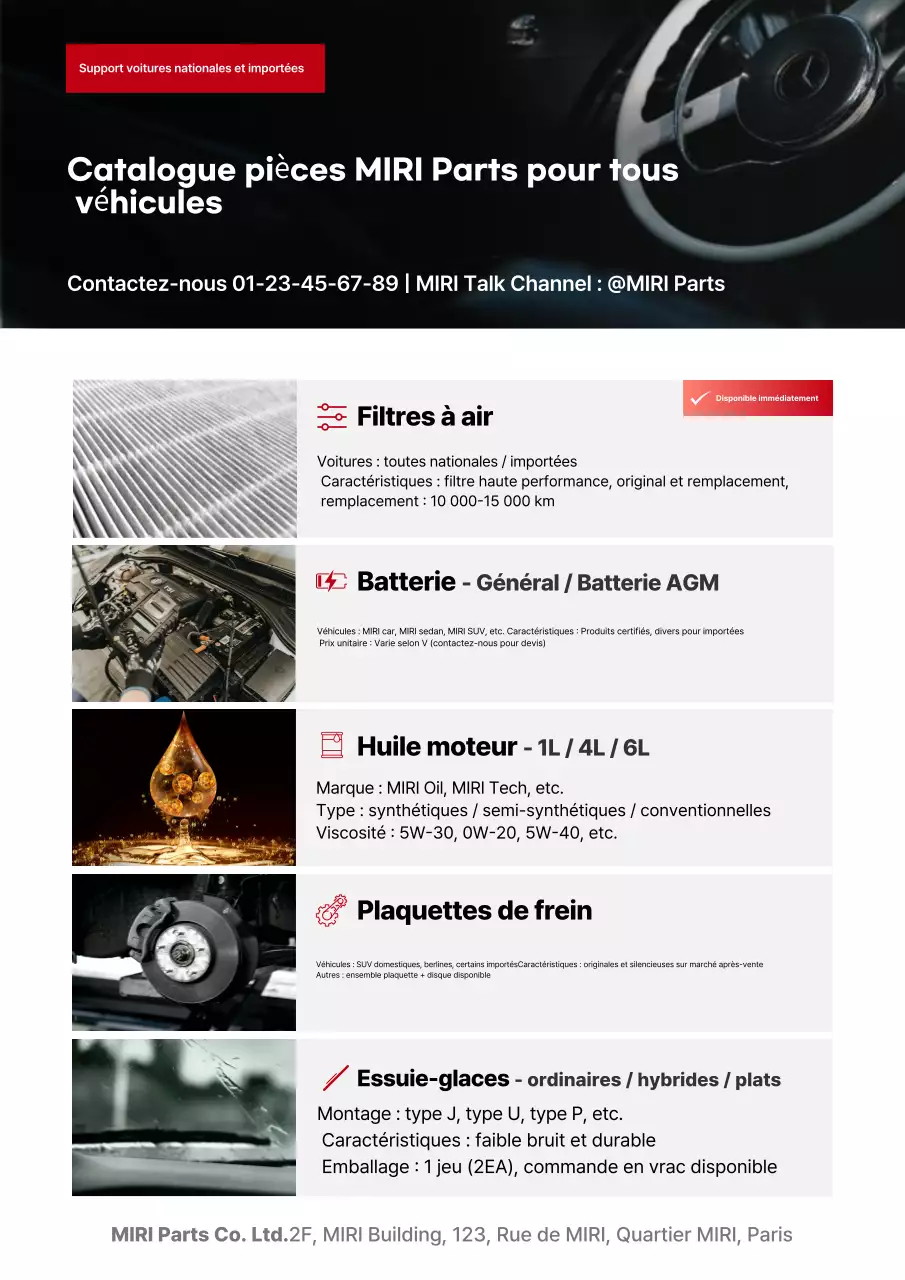 Catalogue de voitures modernes noires