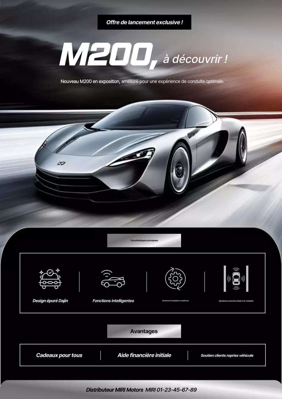 publicité pour une voiture grise moderne