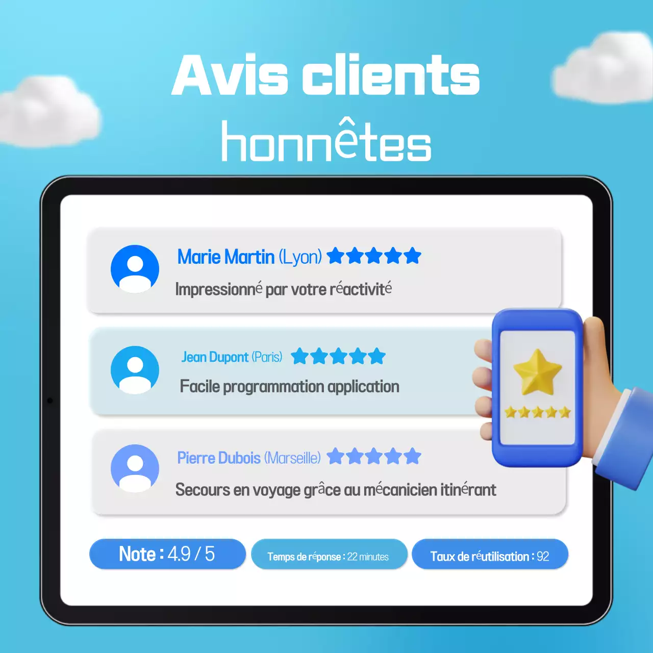 Promotion du service de voiture simple Sky Blue