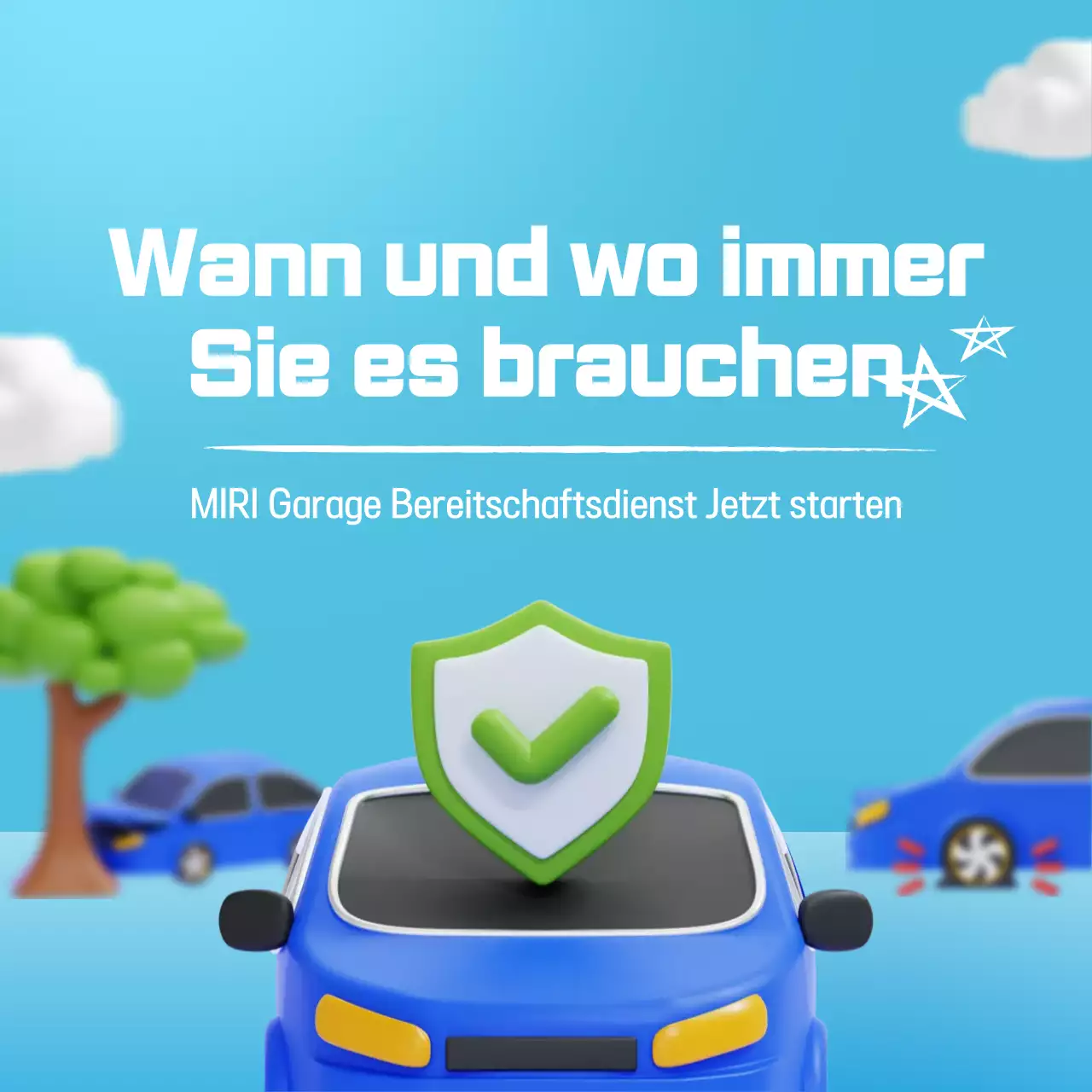 Sky Blue Simple Autoservice-Aktion