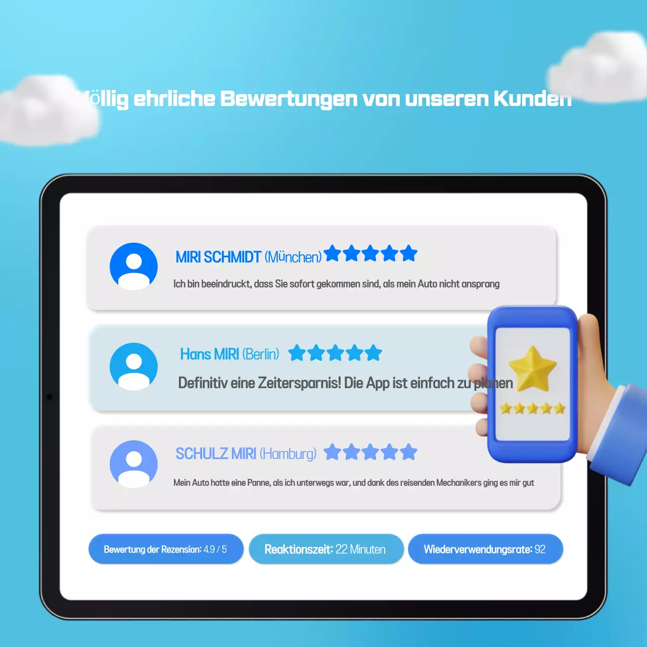 Sky Blue Simple Autoservice-Aktion