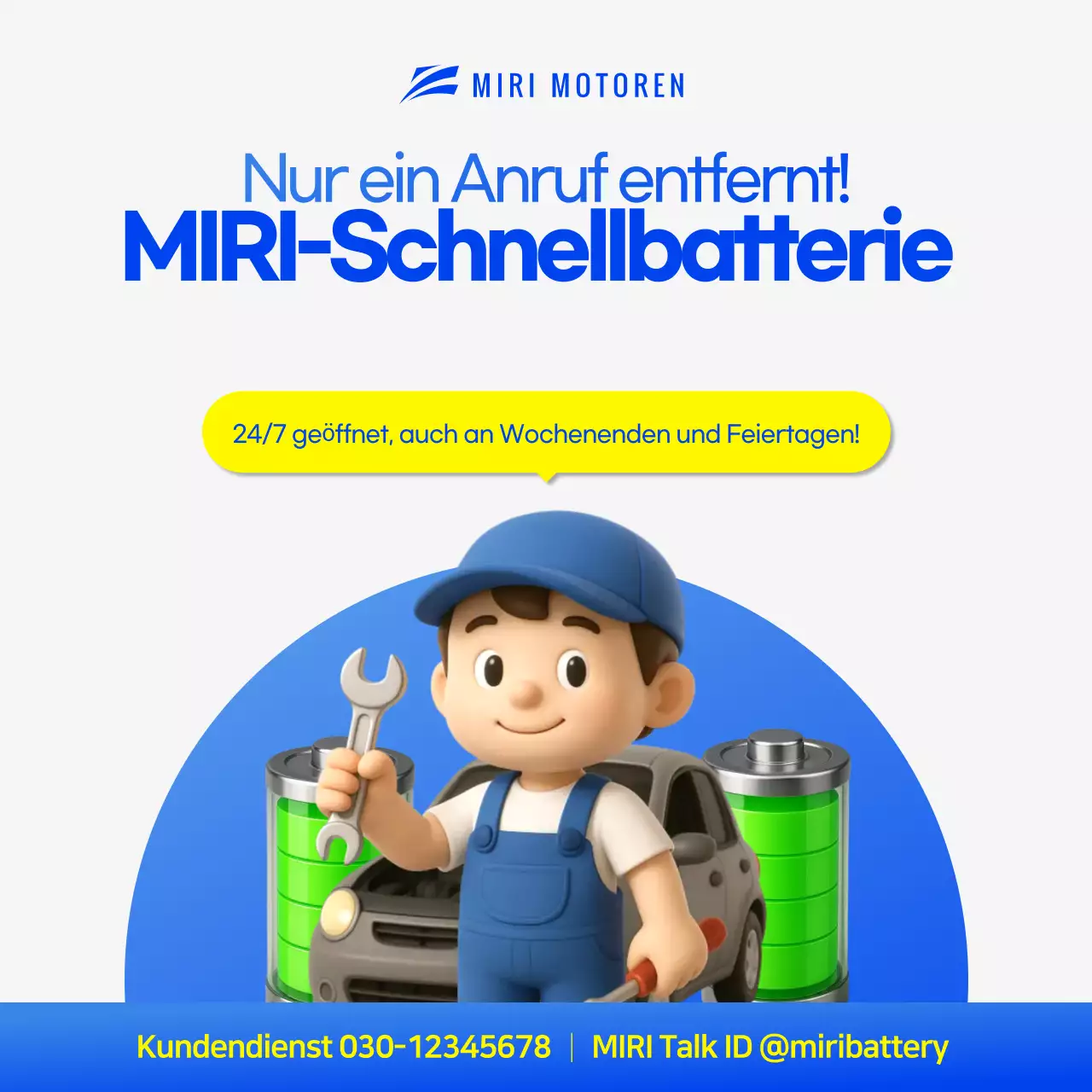 Blaue einfache Autowerbung