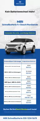Blaue moderne Autowerbung