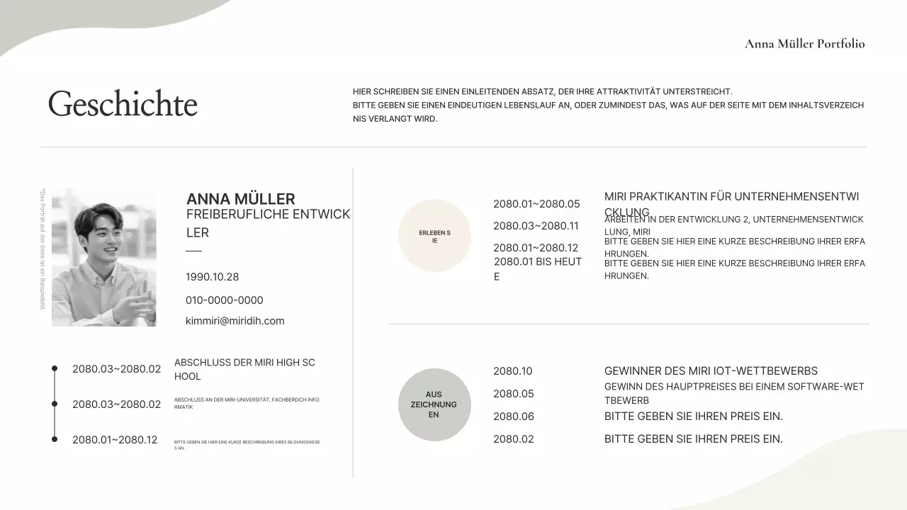 Beige Minimal Portfolio Informationen