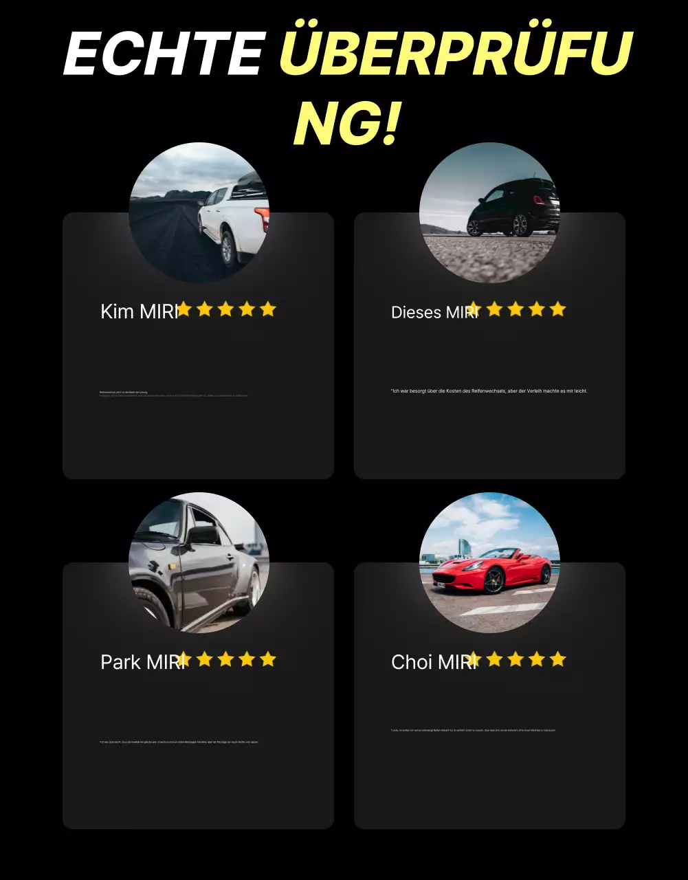 Schwarze moderne Reifenvermietungsanzeige