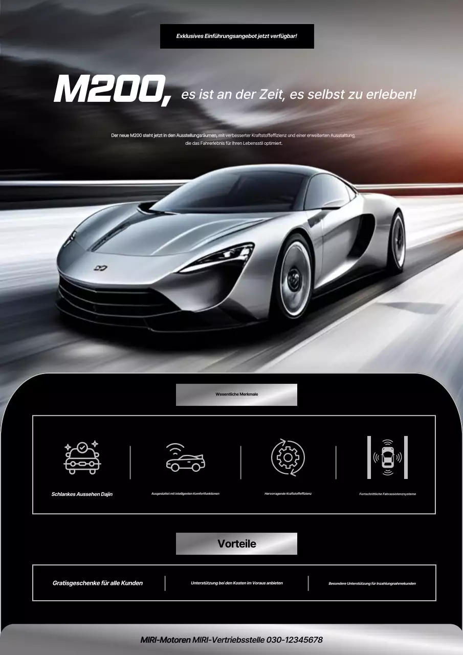 graue moderne Autowerbung