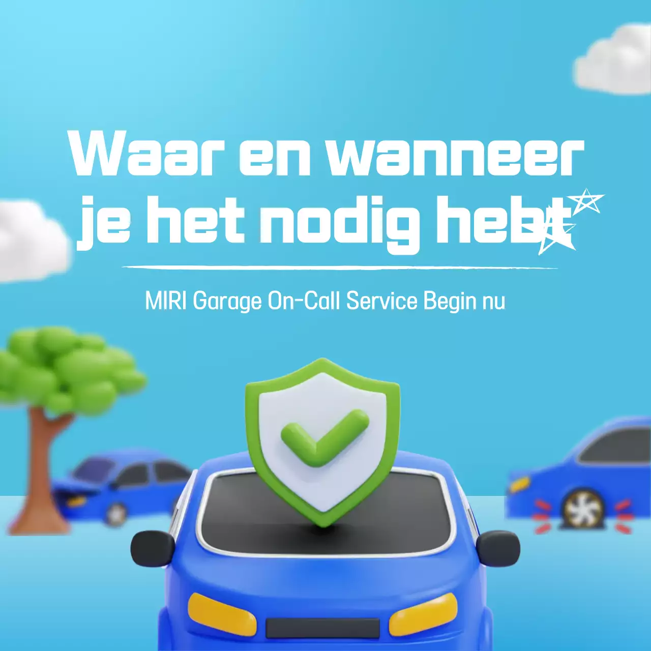 Sky Blue Simple Car Service Promotie