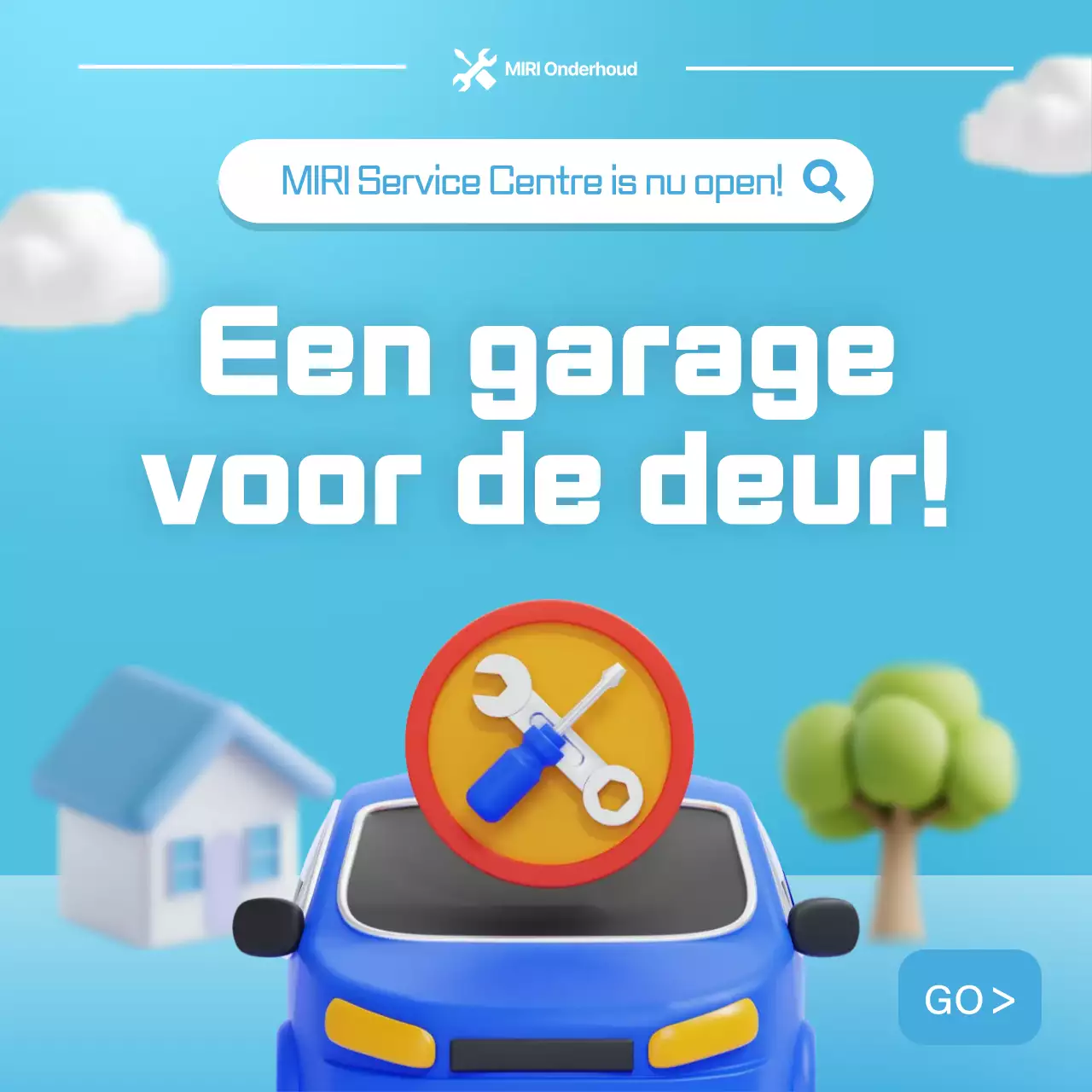 Sky Blue Simple Car Service Promotie