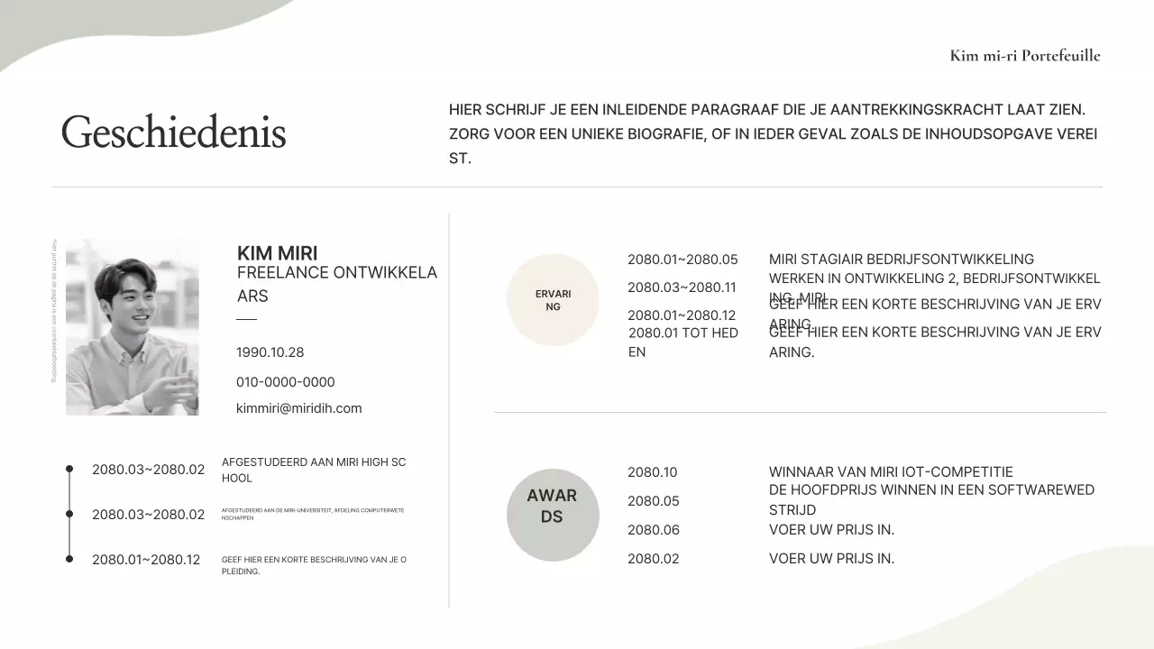 Beige Minimal Portfolio-informatie