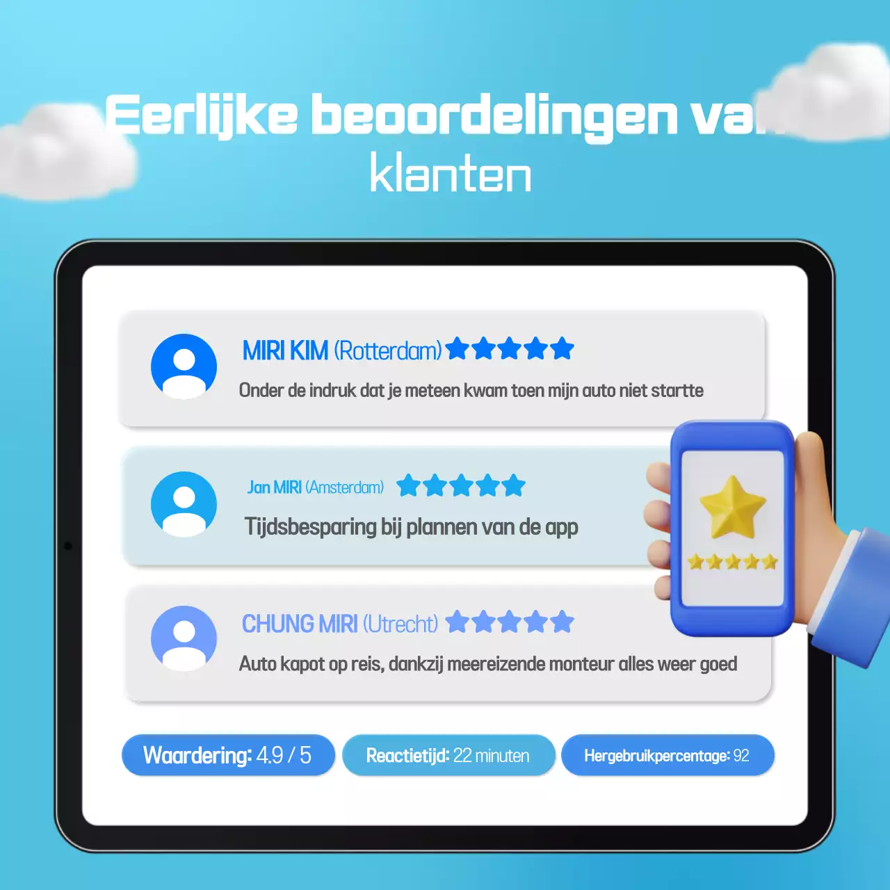Sky Blue Simple Car Service Promotie