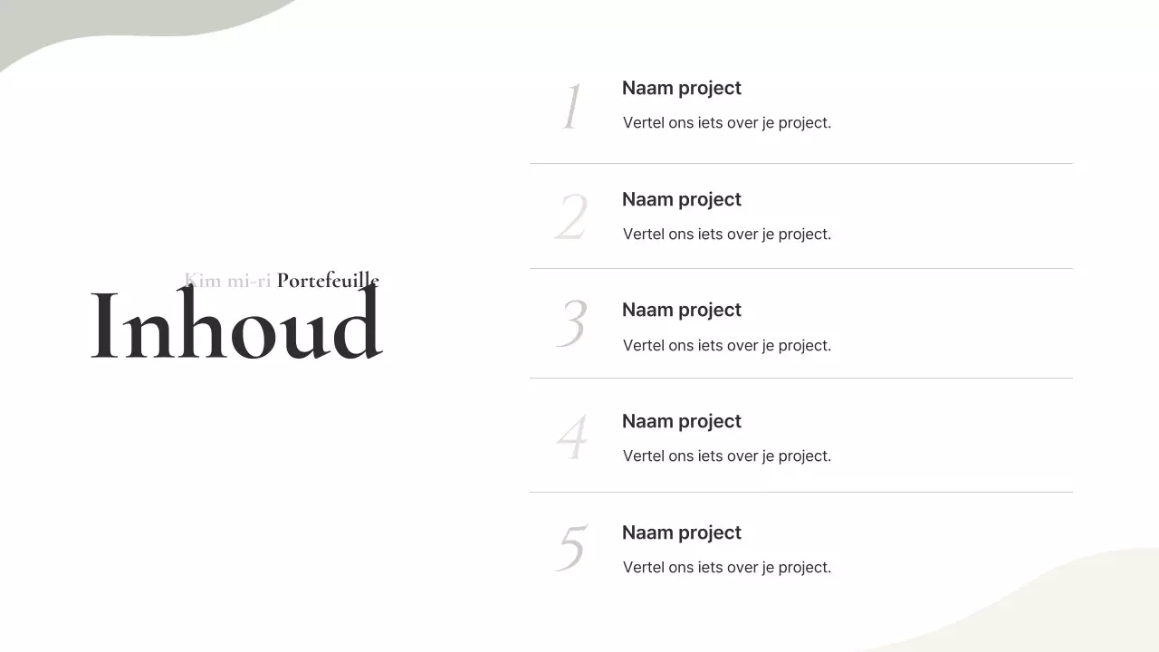Beige Minimal Portfolio-informatie