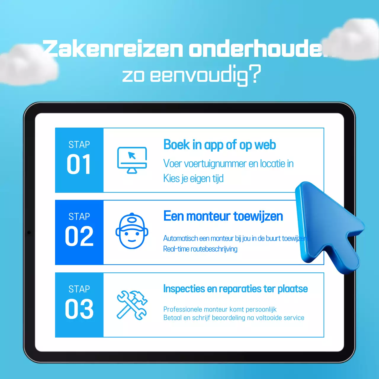 Sky Blue Simple Car Service Promotie