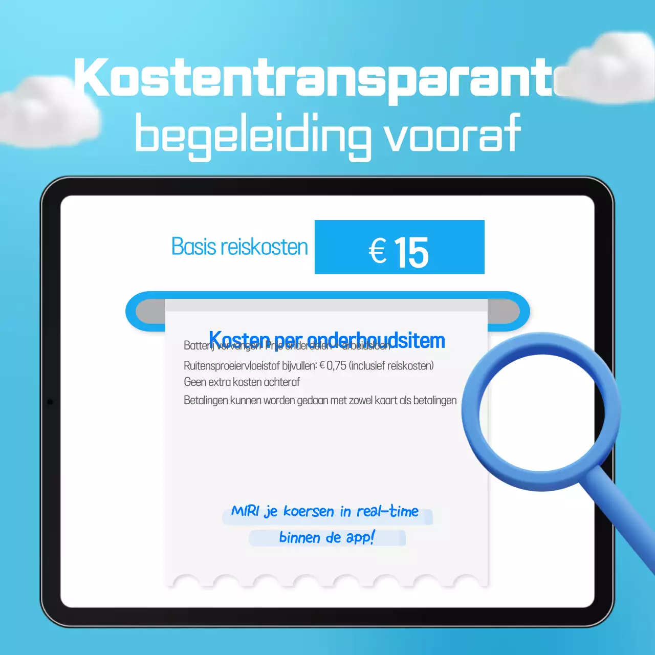 Sky Blue Simple Car Service Promotie
