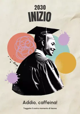 Annuncio di laurea retrò beige