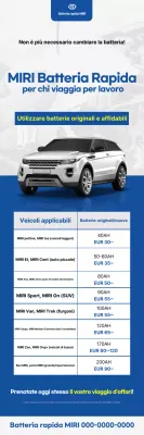 Pubblicità di auto moderna blu