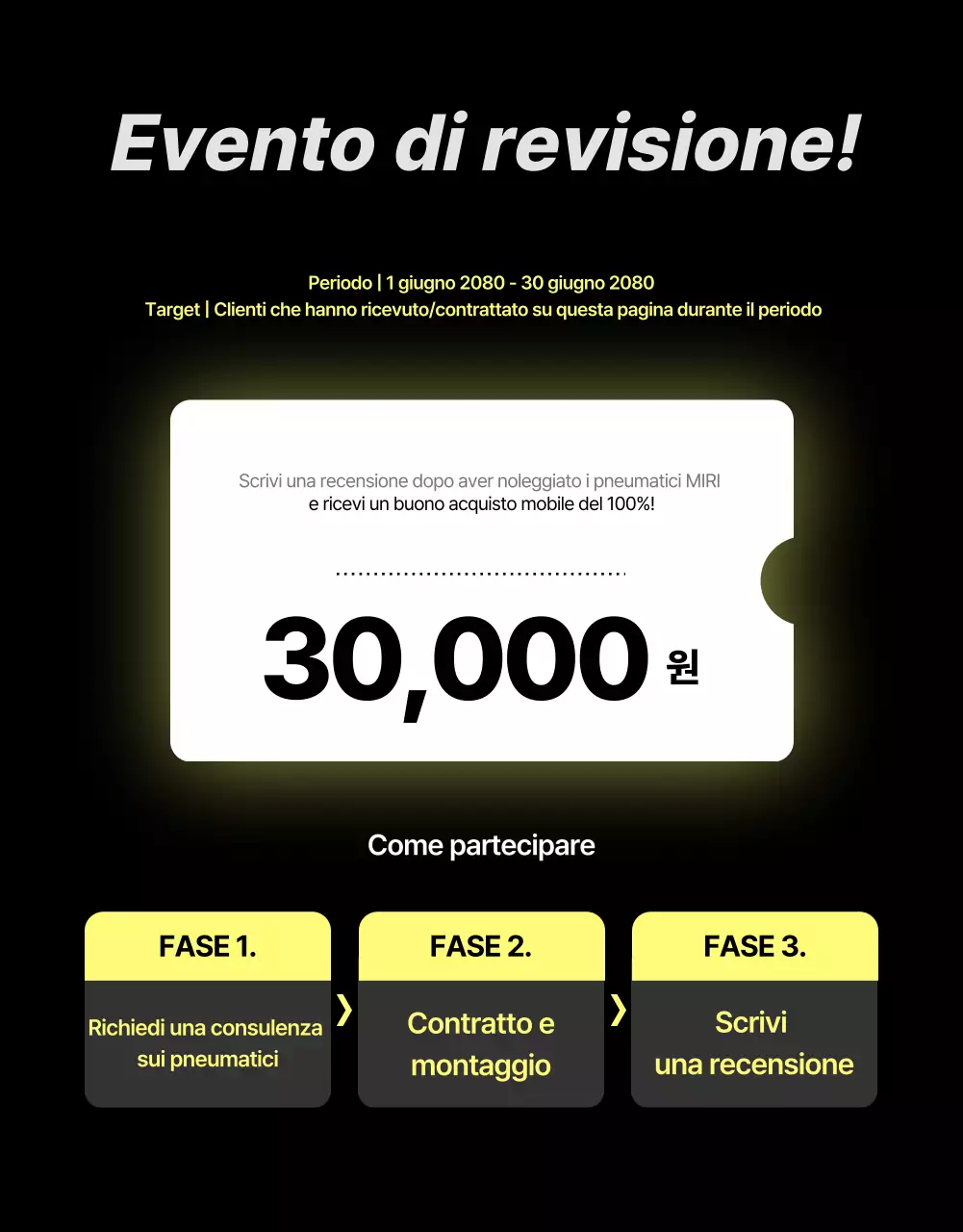 Annuncio di noleggio di pneumatici moderni neri