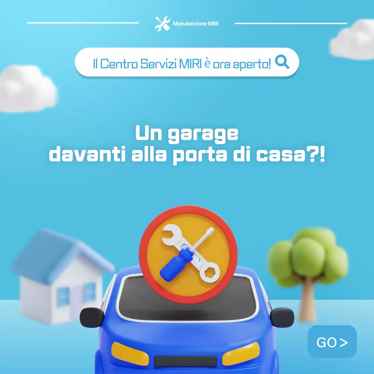 Promozione del servizio auto semplice Sky Blue