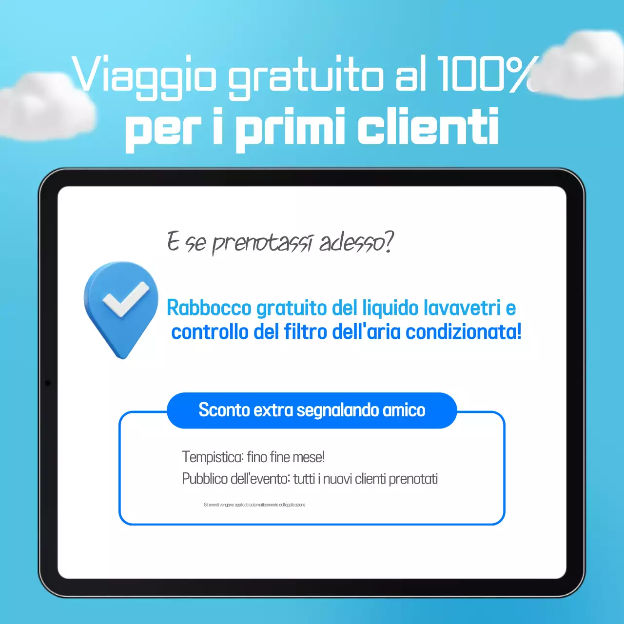 Promozione del servizio auto semplice Sky Blue