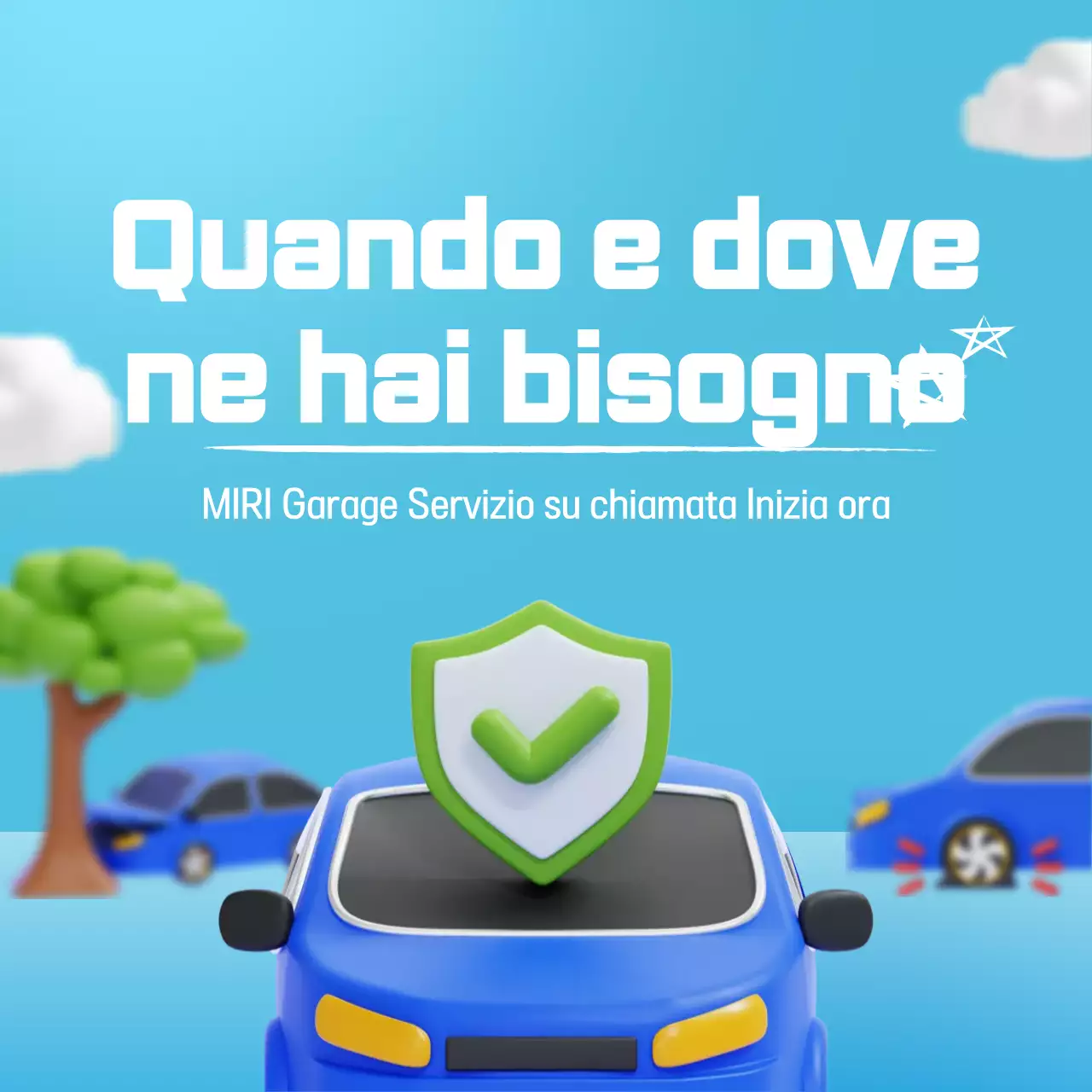 Promozione del servizio auto semplice Sky Blue